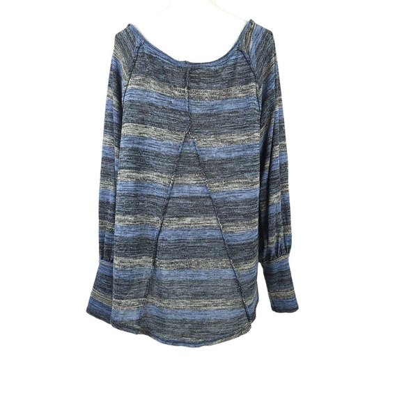 Free People Carolina Hacci Striped Sweater Size M NO SIZE TAG Balloon Sleeve - Picture 2 of 12
